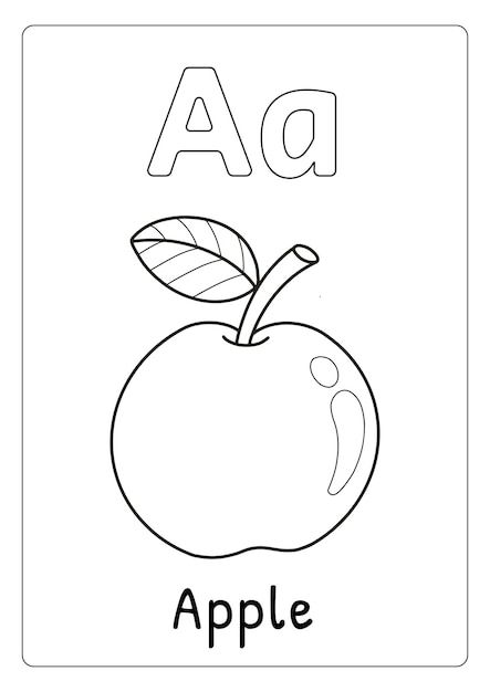 the letter a is for apple coloring page