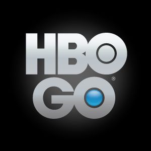 the hbo go logo on a black background