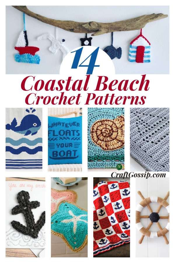 14 Beach Themed Coastal Crochet Patterns – Crochet Beach Crochet Projects, Coastal Crochet Patterns, Crochet Beach Theme, Nautical Crochet Patterns Free, Nautical Crochet Patterns, Crochet Nautical Patterns, Free Nautical Crochet Patterns, Ocean Themed Crochet, Sea Theme Crochet