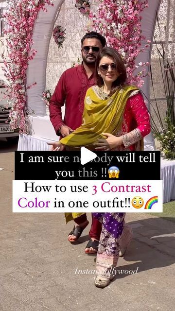 Colour Contrast Fashion, Contrast Colour Combination Suits, Banarasi Dress Designs, Contrast Colour Combination, Indian Clothes Women, Three Color Combinations, Combination Dresses, Banarasi Suit, Contrast Dress