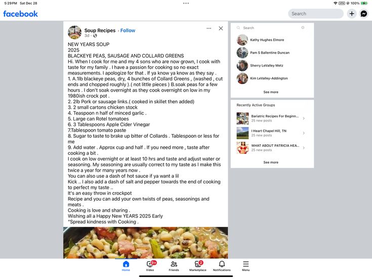 an image of a facebook page with food on it