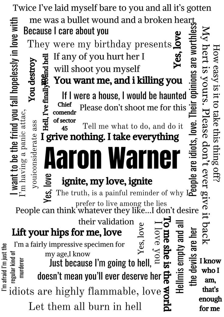 an image of aaron warnner's poem in black and white with the words above it