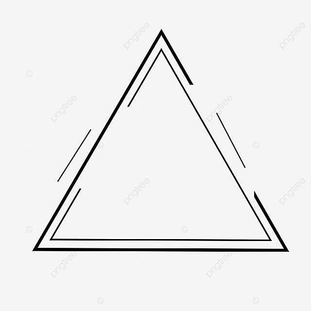 a black and white line drawing of a triangle, triangle, outline png and psd