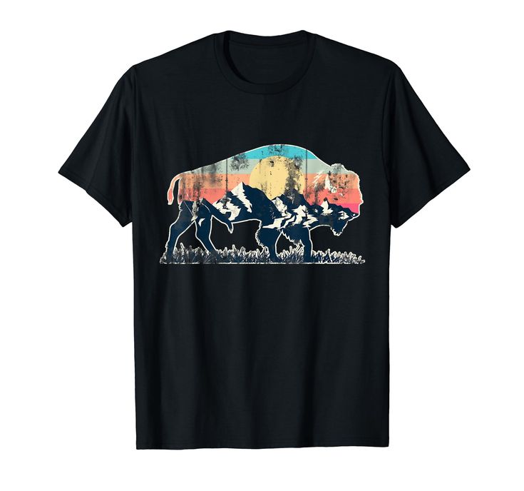 PRICES MAY VARY. If you have a favorite animal, then this cool Buffalo design is just for you. Gift idea for Christmas, birthday or any other present giving occasion. Get this present for the special animal lover, American Bison lover or Buffalo fan in your life! Lightweight, Classic fit, Double-needle sleeve and bottom hem American Bison, Sunset Landscape, Branded T Shirts, Buffalo, Animal Lover, Top Styles, Fashion Branding, T Shirt, Clothes