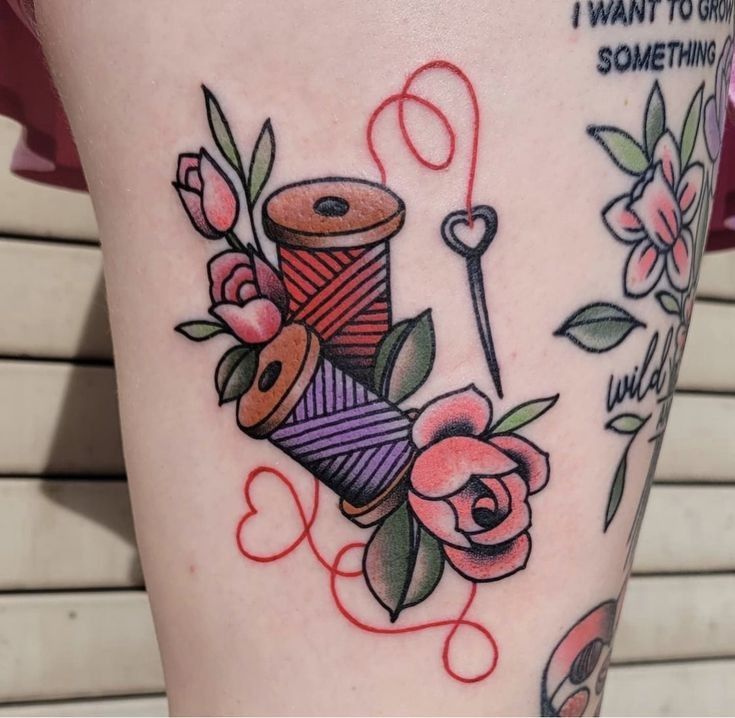 a woman's arm with a tattoo on it that says i want to crochet something