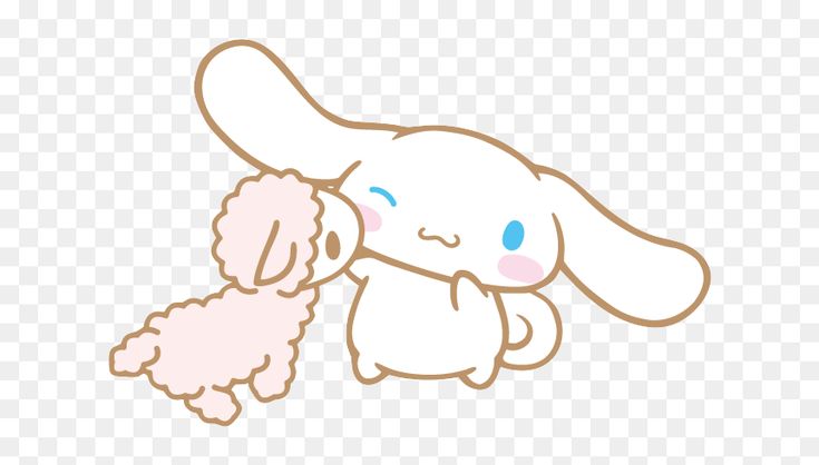 a cartoon bunny holding onto a stuffed animal with its nose to it's ear