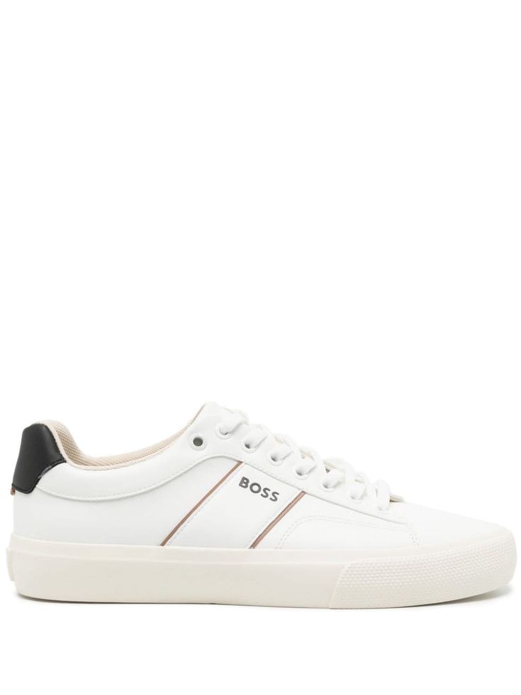 white/black calf leather contrasting heel counter logo print to the side front lace-up fastening round toe flat rubber sole branded insole Balenciaga Track, Balenciaga Triple S, Summer Beach Wear, Derby Shoes, Athletic Sneakers, Espadrille Shoes, Party Shoes, Nike Jordan, Sneakers White