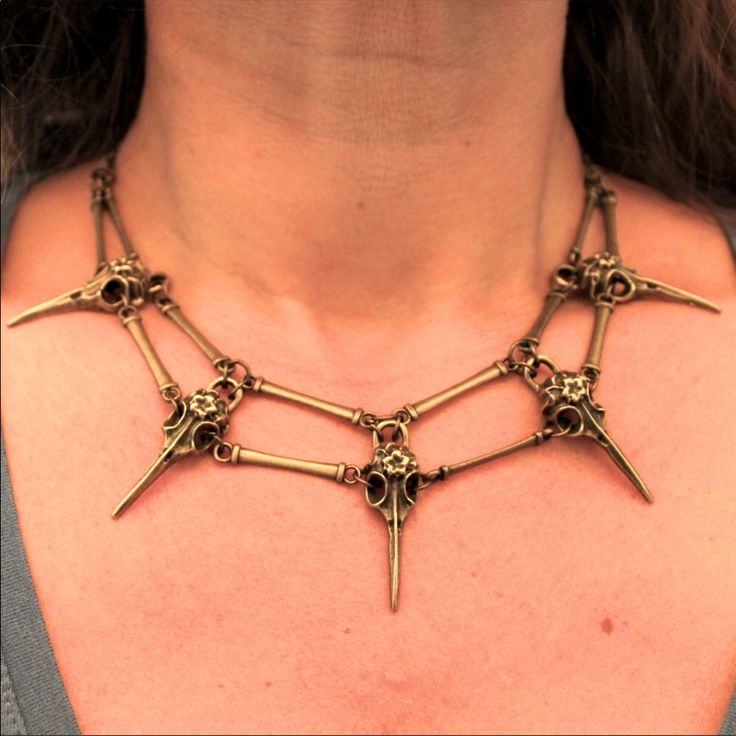 Reposhing This Item I Purchased From @Shepherdsknot. Loved It, Purchased As A Gift. Gold Goth, Skull Color, Dark Cave, Knot Jewelry, Jewelry Knots, Goth Jewelry, Bird Skull, Bird Necklace, Gothic Jewelry