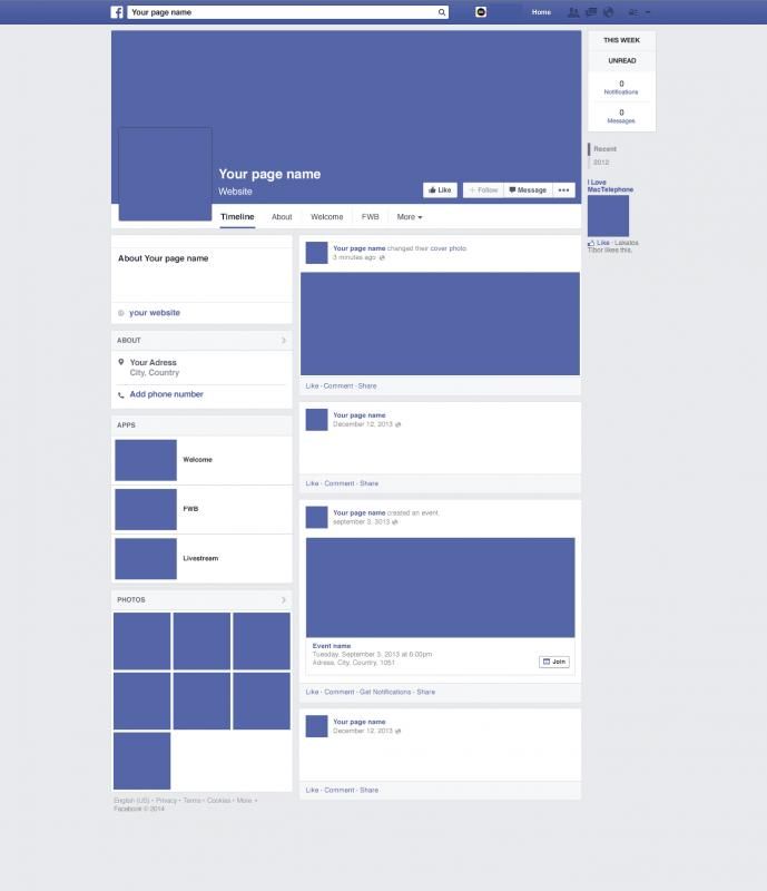 the facebook page is empty and blue