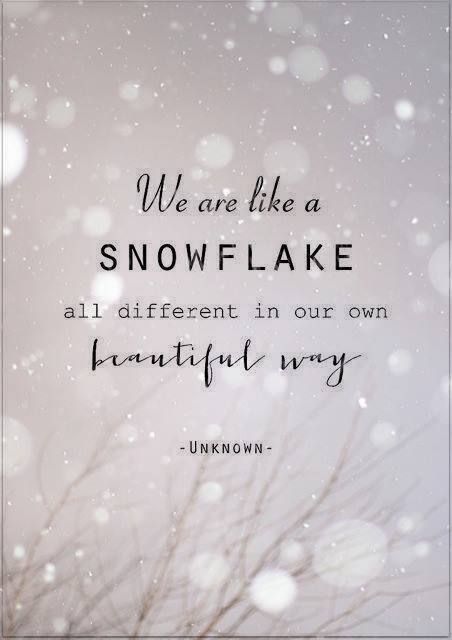 the quote we are like a snowflake all different in our own beautiful way