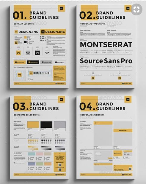 four yellow and white flyer templates with the text's numbers on each side