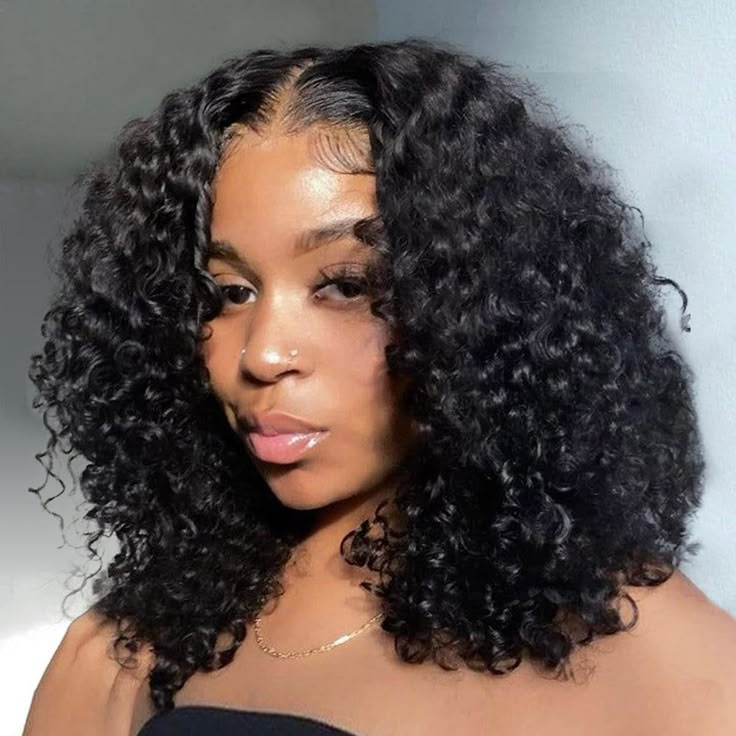 PRICES MAY VARY. ✅ Short Bob Wig Human Hair Material : 100% Unprocessed brazilian virgin human hair for black women ,180% density deep wave HD transparent lace frontal wigs, full and thick, natural look, health and comfort, soft and bouncy, no shedding & tangle free, breathable & durable lace material make it more comfortable. ✅ Deep Wave Bob Wig Human Hair Advantages : 180% Density lace front wigs human hair, 10A grade human hair natural color, Full & Thick, True to Length, can be straightened, Kort Bob, Curly Lace Frontal, Blond Ombre, Textured Curly Hair, Curly Bob Wigs, Loose Waves Hair, Bob Lace Front Wigs, Curly Lace Front Wigs, Short Bob Wigs