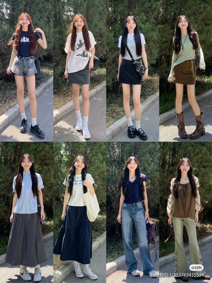 Outfits In Japan Summer, Spring Outfits Asian Style, Modest Outfit Ideas For Summer, Japanese Outfits Casual Summer, Taiwan Ootd Summer, Summer Fits Asian, Summer Outfits In Japan, Japan Summer Fits, Outfit Ideas Girly Casual