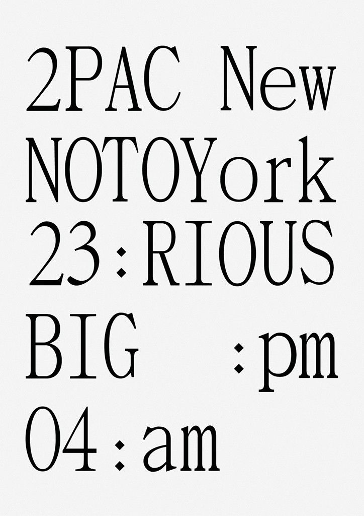 the font and numbers for twopac new york, 2 3 - 4 hours big