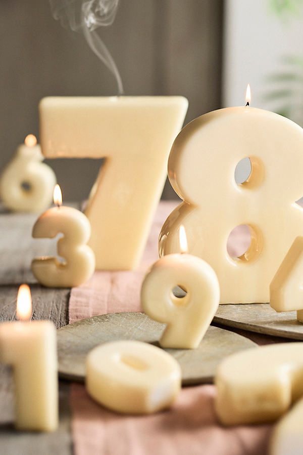 the candles are burning in the shape of numbers