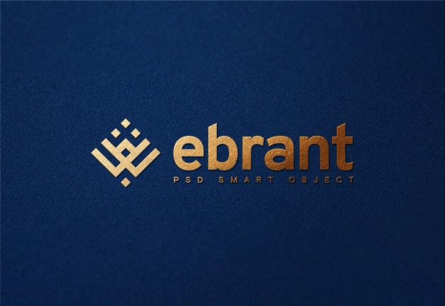 the ebrant logo is shown on a blue background with gold letters and numbers