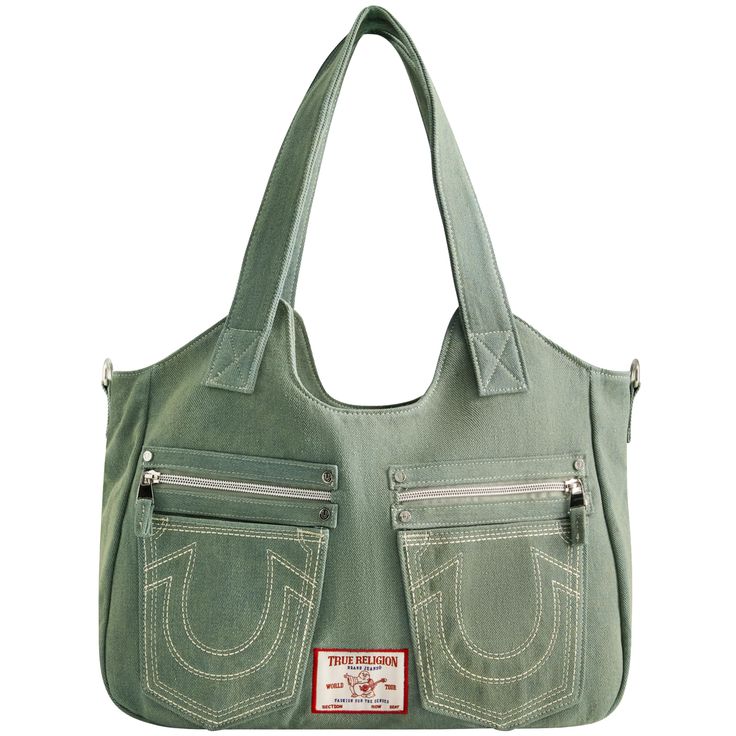 PRICES MAY VARY. TRUE RELIGION SHOULDER BAG: Stylish ladies shoulder bag featuring a stitched True Religion horseshoe logo prominently displayed on the front pockets, striking silver hardware, top handle, and a convenient adustable and removable shoulder strap EASY PORTABILITY: Crossover bag features a convenient adjustable and removable shoulder strap which can be adjusted from 14 to 26 inches for ease of travel, and features a top handle with a 12 inch drop for easy carrying ABUNDANT STORAGE: Horseshoe Logo, Crossover Bag, Crossover Bags, Kids Luggage, Satchel Bag, Green Bag, Crossbody Purse, True Religion, Silver Hardware