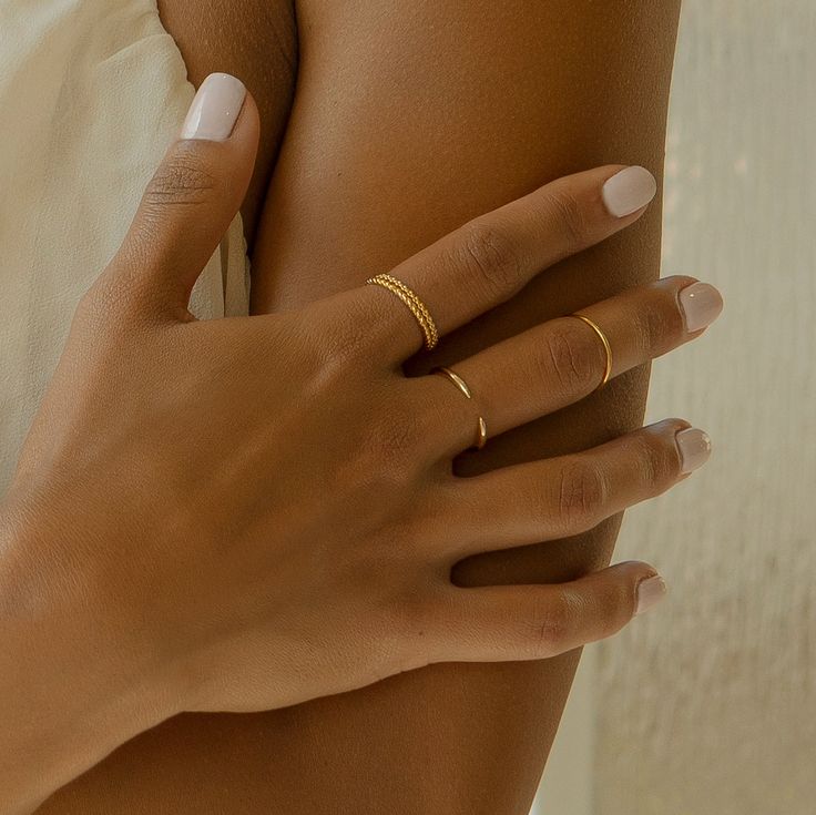 This minimal open-ended claw design is a must-have when stacking rings. Thick 14K Gold over Sterling Silver Hypoallergenic, lead and nickel free Width: 2mm #R116-G Dainty Everyday Stackable Rings With Open Band, Dainty Everyday Stackable Open Band Rings, Simple Stackable Midi Rings With Open Band, Minimalist Open Band Midi Ring For Promise, Minimalist Double Band Stackable Promise Rings, Dainty Open Band Midi Rings For Everyday, Adjustable Minimalist Yellow Gold Midi Rings, Dainty Stackable Open Band Midi Rings, Minimalist Midi Rings With Simple Design For Promise