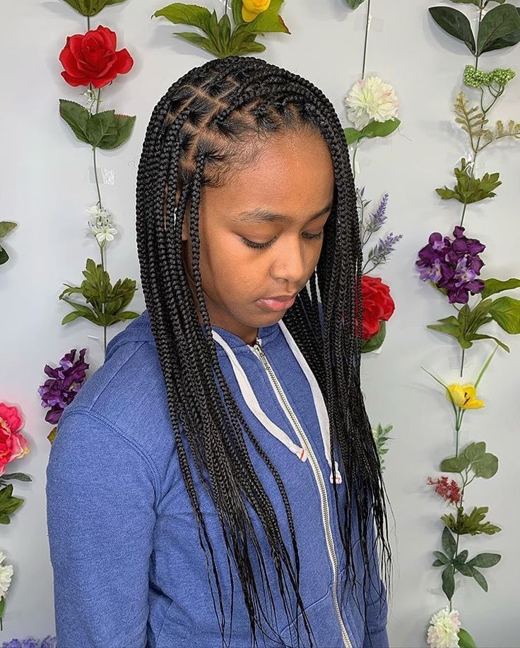 Waist Length Braids, Box Braids Medium Length, Plait Styles, Latest Braided Hairstyles, Medium Knotless, Knotless Box Braids, Afro Braids, Cute Box Braids, Individual Braids