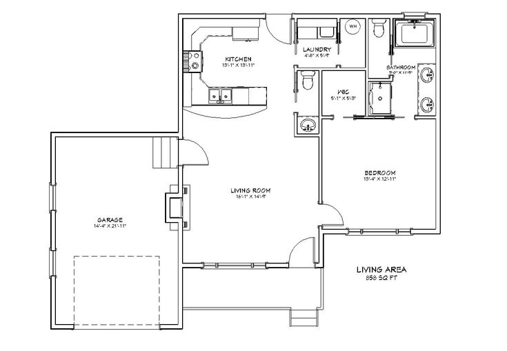 the floor plan for a two bedroom, one bath apartment with an attached bathroom and living room