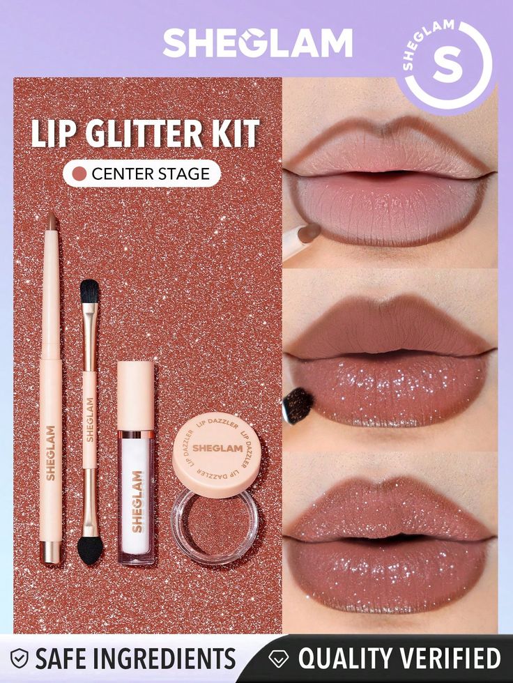 SHEGLAM Kit de Brillo Labial Glitter - Centro de Escenario Brillo Labial Líquido de Larga Duración Sexy Super Stay No Pegajoso Brillante Kit Líquido Labial Líquido Rosa Y2K | SHEIN USA Pink Thanksgiving, Glitter Lip, Lipstick Pink, Glitter Lip Gloss, Winter Y2k, Pink Y2k, Glitter Lips, Y2k Pink, Lip Kit