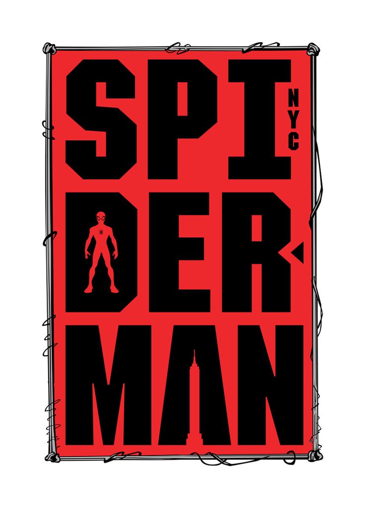 a red and black poster with the words spider man on it