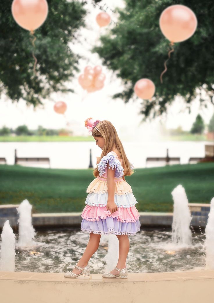 The Birthday Party Princess has arrived and she's never looked so darling!  This whimsical dress and hat set has all the frill, pom-poms, color and sparkle a girl could want. The skirt, full of tiered ruffles, will have your girl in a twirl. We finished this off with sweet pom pom trim, a bowtie, and a headband made to Trish Scully, Birthday Party Princess, Whimsical Dress, Princess Tea Party, Princess Birthday Party, Pom Pom Trim, Hat Set, Your Girl, Princess Party