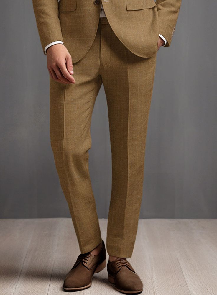 Looking good and smart in the summer is chic – you just have to find your perfect linen pants and flaunt a casual business look. And you need some extra freshness, so take a look at our Sepia Brown Pure Linen Pants. Crafted from Pure linen in 40s Lea, the pants are very durable, strong and comfortable. Our linen pants would be the first choice, adding some extra freshness to your summer collections. 
 
Look Includes  Sepia Brown Pure Linen Fabric  Cross Pocket  Flat Front   Two Welted Back Pocke Brown Linen Suit, Brown Linen Pants, Fabric Cross, Linen Suit, Button Jacket, Evening Wedding, Business Look, Looking Good, First Choice