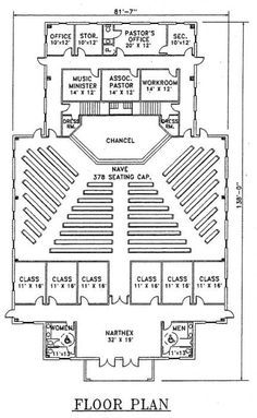 the floor plan for an old church