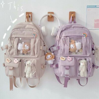 Find ideas๏ฟฝand inspiration for Student Kawaii Backpack Large Girl Teens Cute College School Bag Women LOT, Bags Harajuku Backpack, Ita Backpack, Girly Backpacks, Cute School Bags, Stylish School Bags, Style College, Kawaii Backpack, Kawaii Bags, Cute Stationary