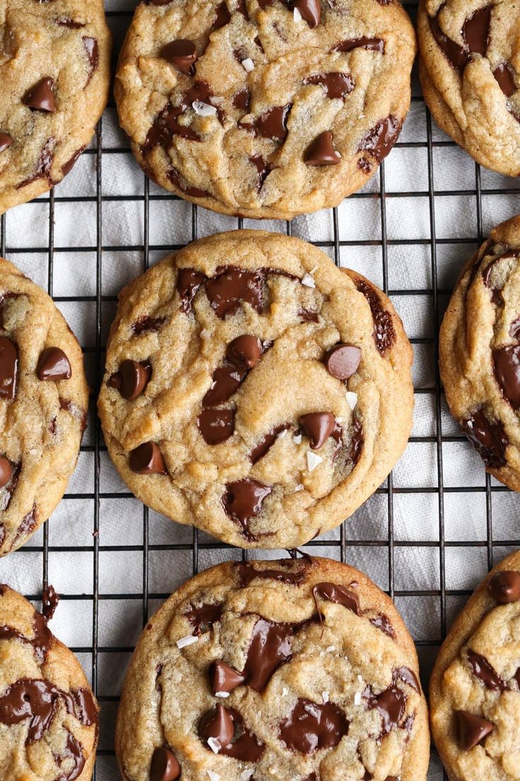 chocolate chip cookies on a cooling rack ready to be baked in the oven or eaten