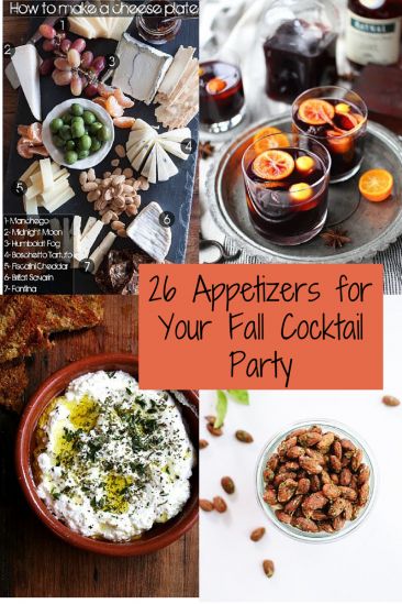 an assortment of appetizers for your fall cocktail party is featured in this article