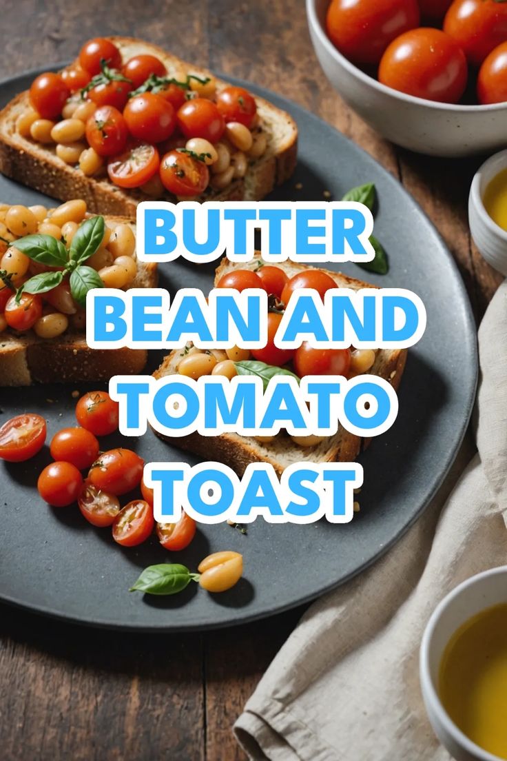 A photo of a  Butter Bean and Tomato Toast which is a type of Beans on toast ideas Tomato Toast, Toast Ideas, Mouthwatering Food, Beans On Toast, Creamy Eggs, Game Snacks, Veggie Delight, Best Beans, Poached Egg