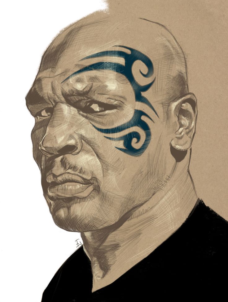 Mike Tyson portrait Mike Tyson Sketch, Mike Tyson Drawing, Mike Tyson Portrait, Mike Tyson Face Tattoo, Iron Mike, Ear Tattoo Ideas, Ear Tattoos, Hip Hop Poster, Caricature Sketch