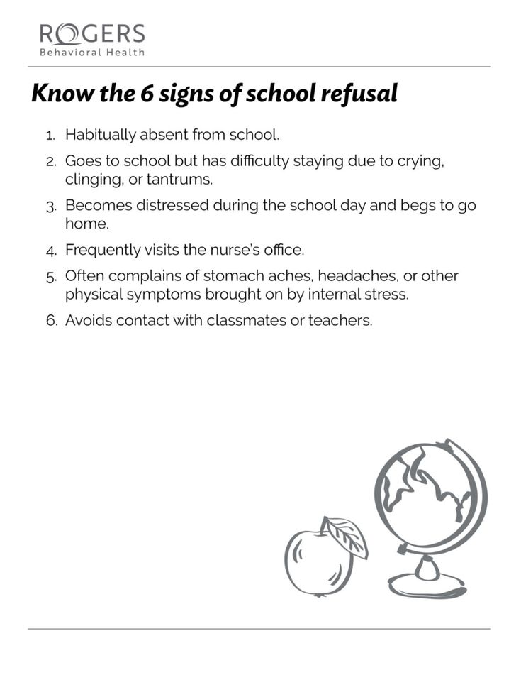 the back cover of roger's book know the 6 signs of school reffasal