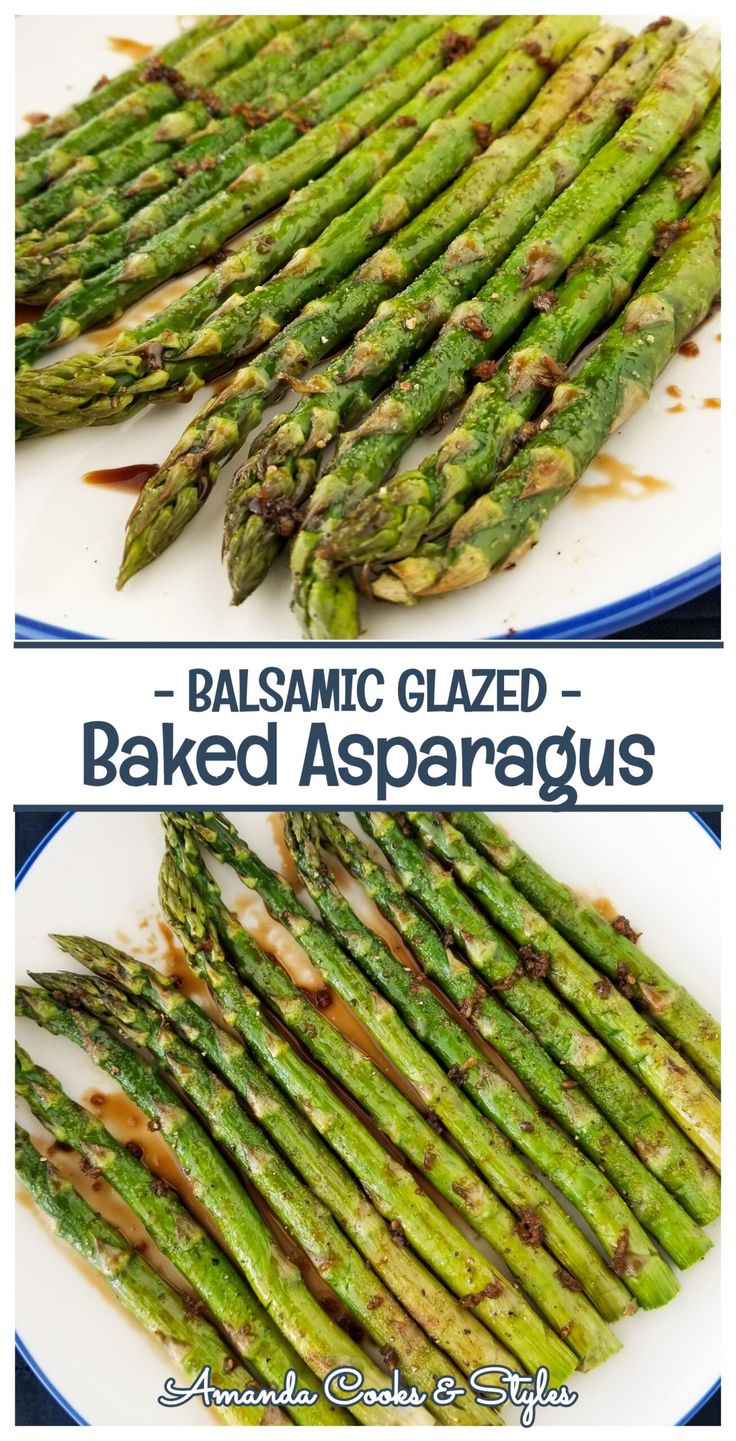 asparagus with balsamic glaze on the top and bottom