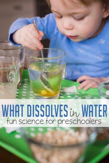 a little boy sitting at a table with some food in front of him and the words what dissolves in water fun science for preschoolers