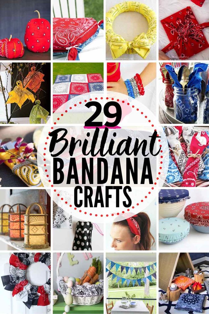 there are many different types of handmade items in this collage with the words brilliant bandana crafts