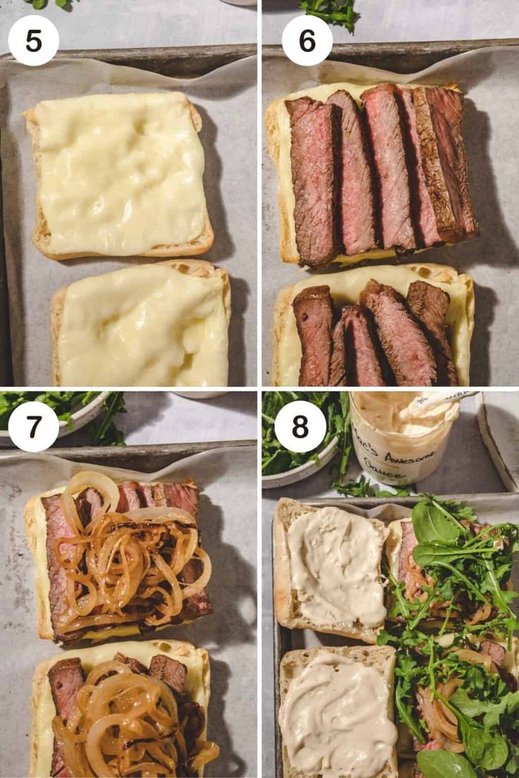 the steps to make grilled steak sandwiches