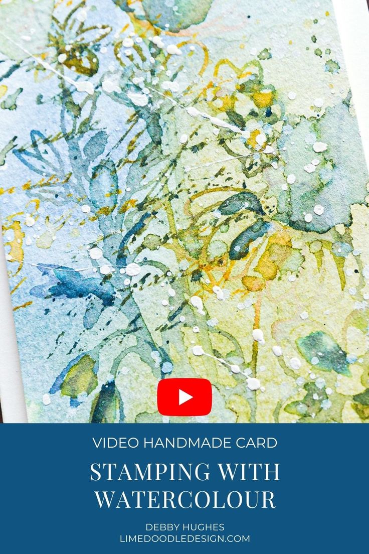 the video is showing how to use stamping with watercolour for art projects