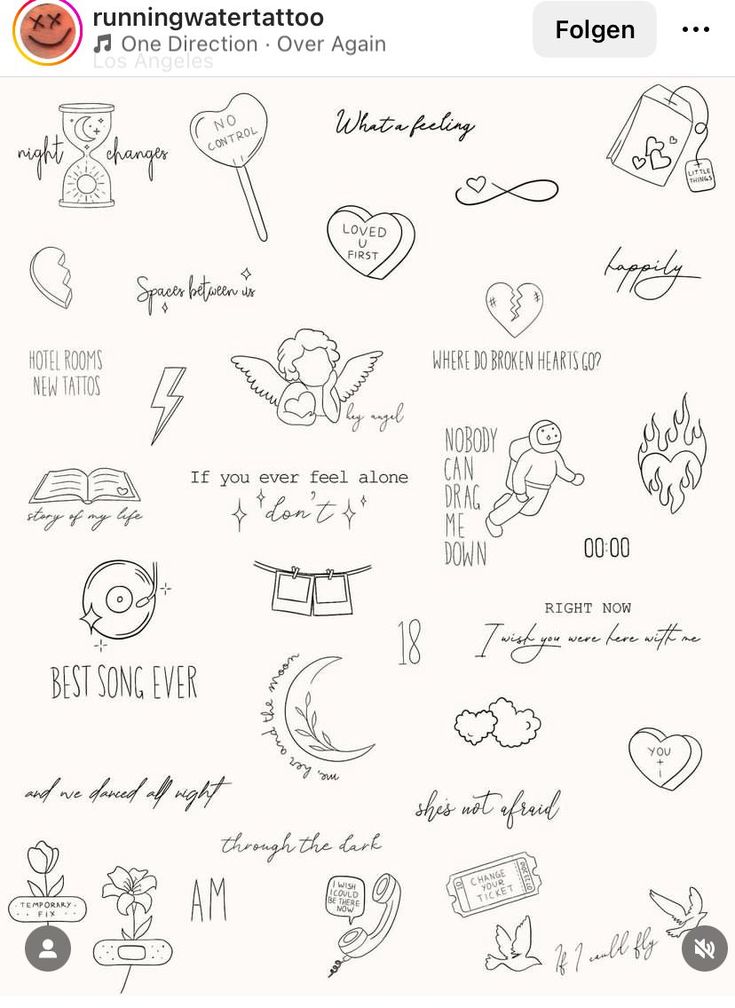 the sticker sheet is filled with doodles, hearts and other things to draw