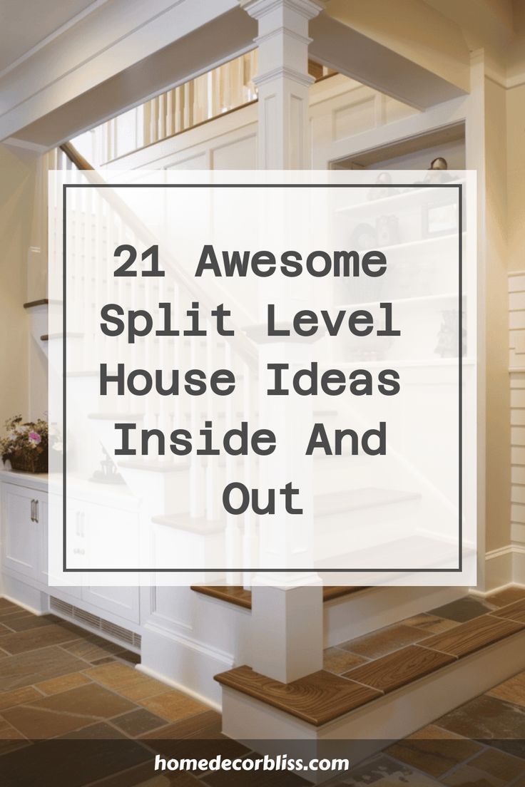 Split Level House Front Door For Split Level House, Modern Side Split House, One Level Homes Interior, Split Level Downstairs Living Room, Split Entry Stairs Remodel, Split Home Living Room, Updating A Split Level Interior, Split Level Home Designs House Plans, Split Level Basement Wall Ledge