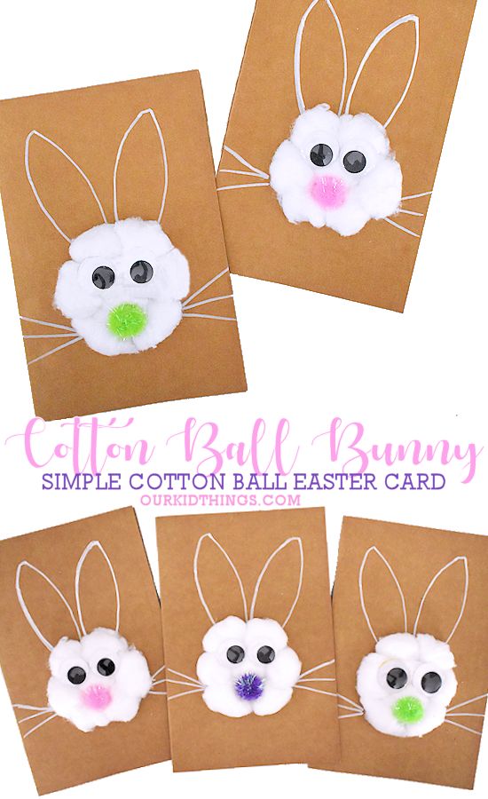 four bunny crafts made out of brown paper