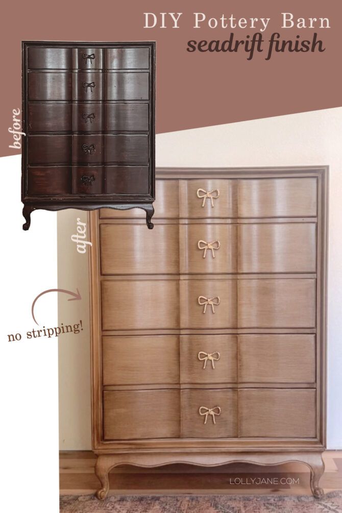 an old dresser has been transformed into a pottery barn jewelry cabinet with new handles and pulls