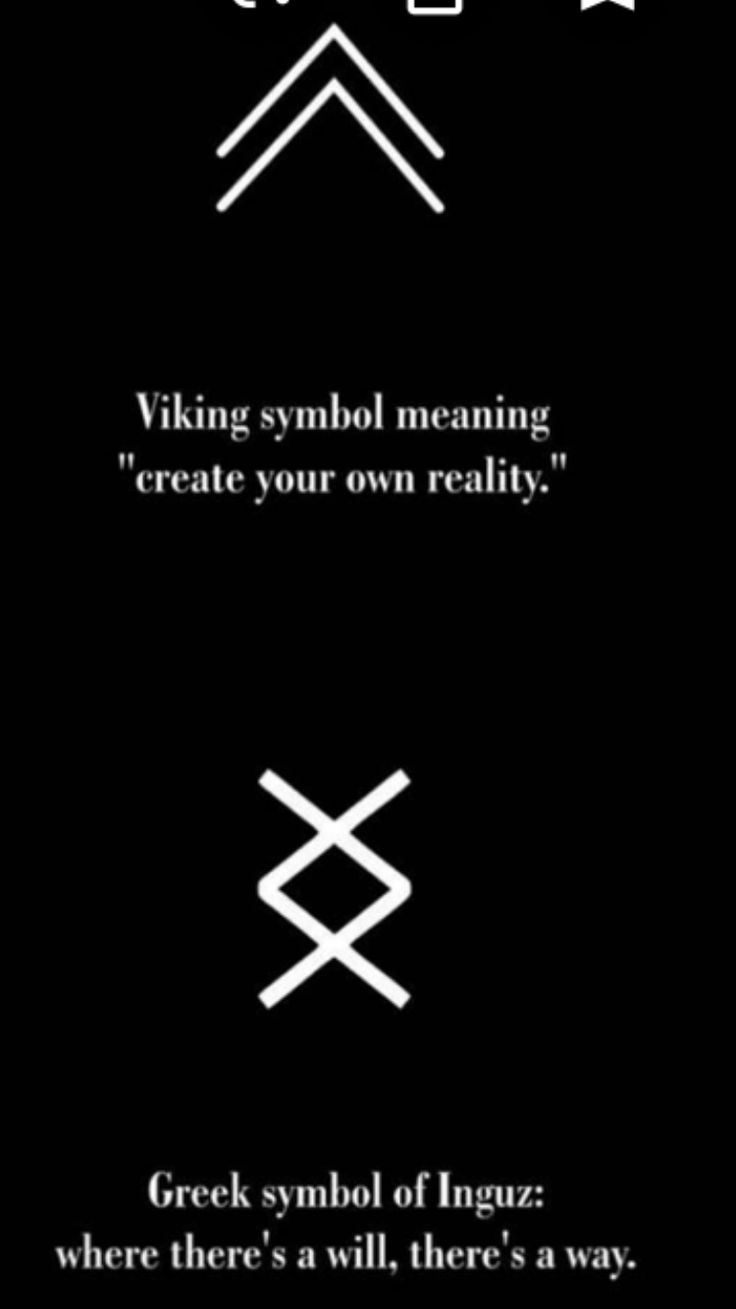 three different types of symbols in black and white with the words viking symbol meaning, create your own reality