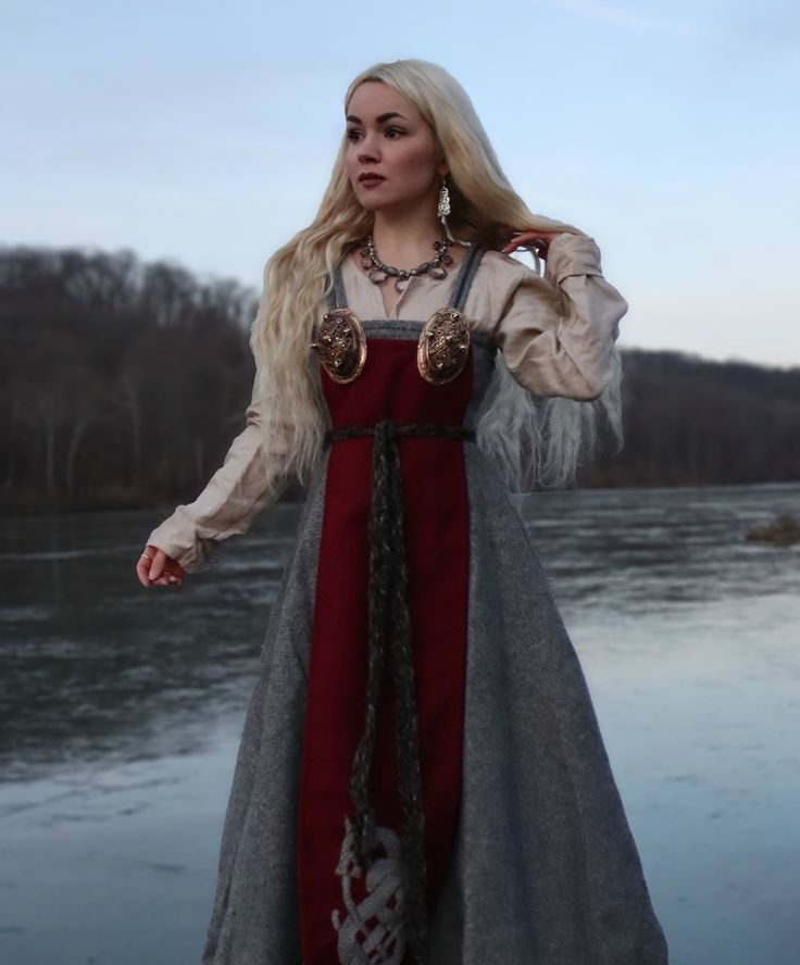 Norse Dress, Viking Wedding Dress, Norse Clothing, Viking Aesthetic, Viking Garb, Aged Clothing, Viking Dress, Viking Wedding, Viking Costume