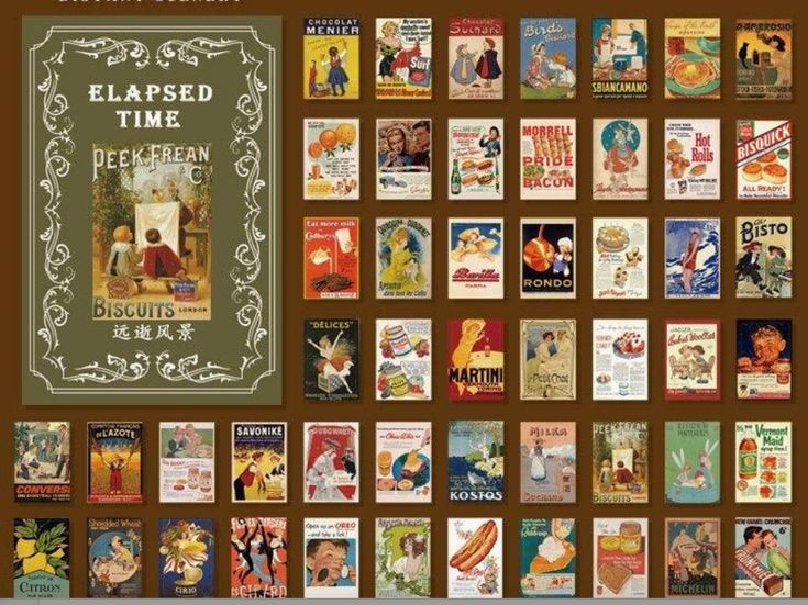 an old time book cover is shown with many different books on the front and back