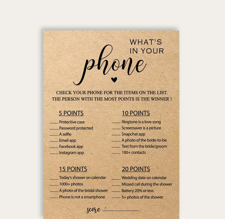 what's in your phone game card with the words, which are written on it