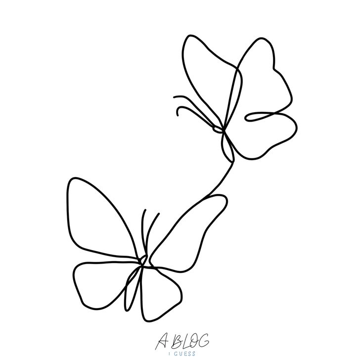 the outline of two butterflies on a white background