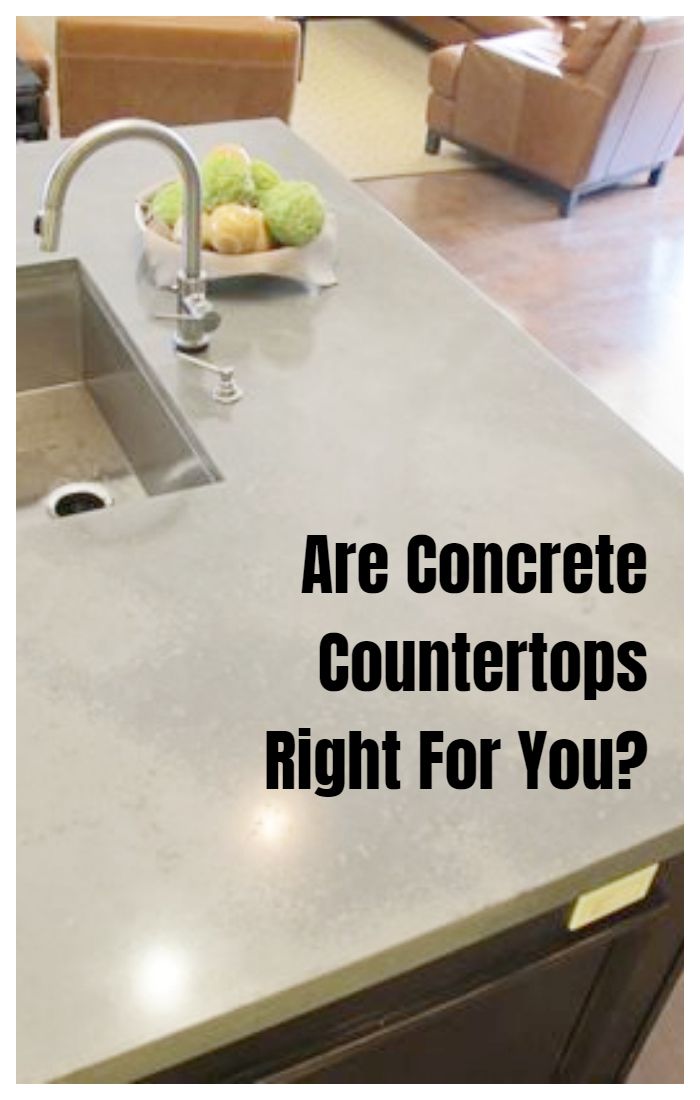 an image of a kitchen counter top with the words are concrete counters right for you?